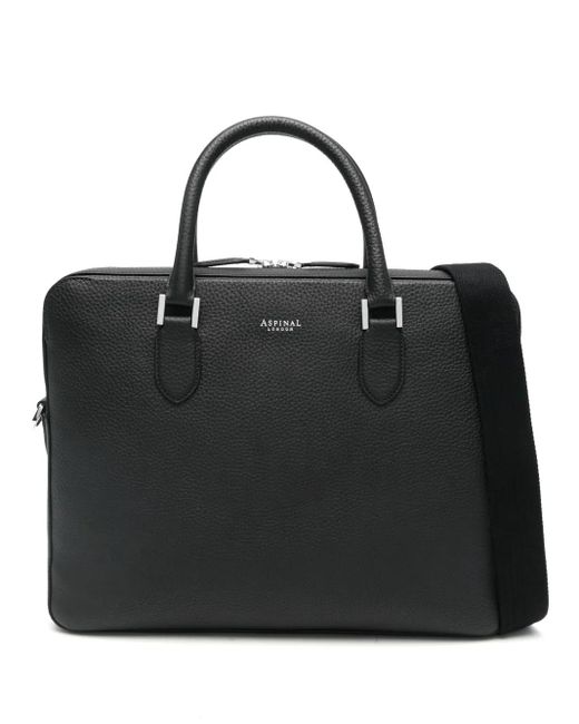 Aspinal Aktentasche Aus Strukturiertem Leder in Black für Herren