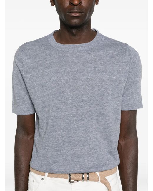 Brunello Cucinelli Gray Linen Blend Sweater for men