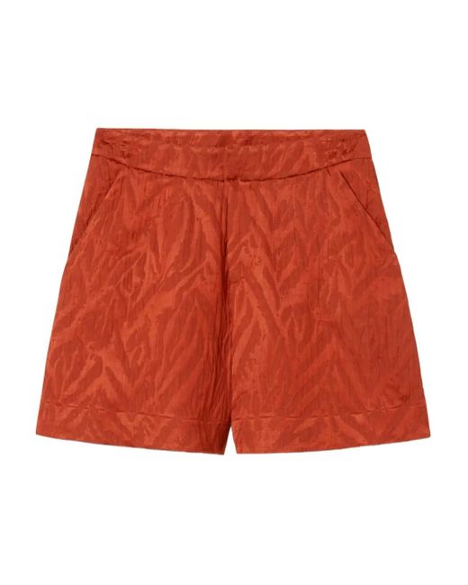 LaDoubleJ Red Animal-Print Shorts