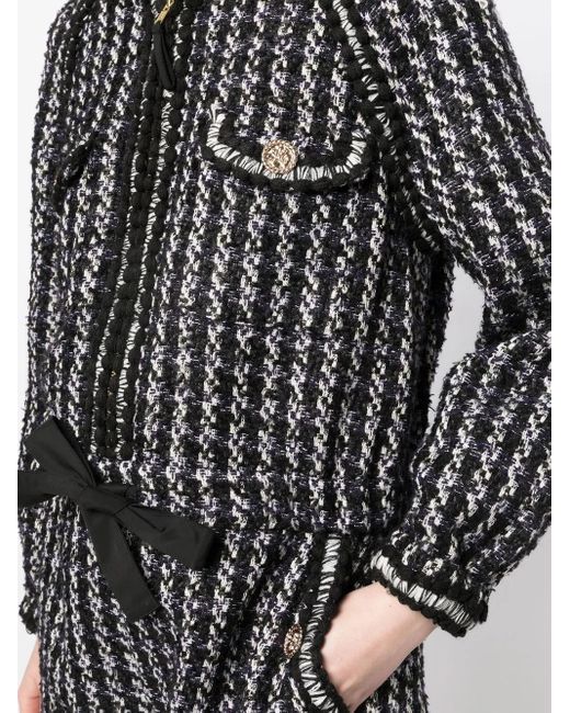 Edward Achour Paris Black Tweed Hooded Short Jumpsuit