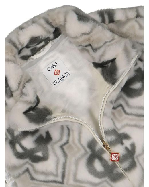 Casablanca Gray Monogram-Pattern Gilet for men