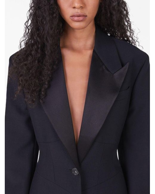 Stella McCartney Black Single breasted Corset style Wool Coat