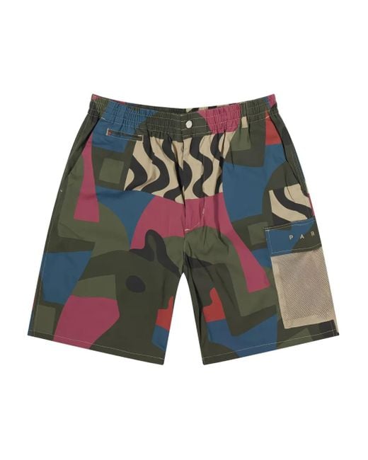 by Parra Blue Abstract-Print Shorts for men
