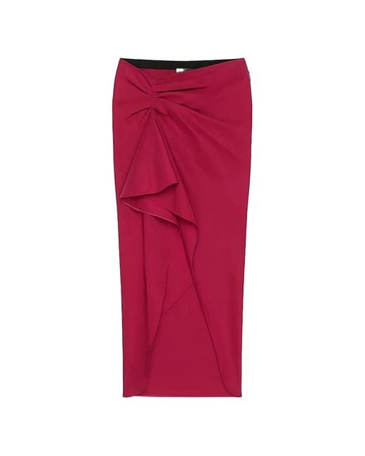 Givenchy Red Ruffled Asymmetric Skirt