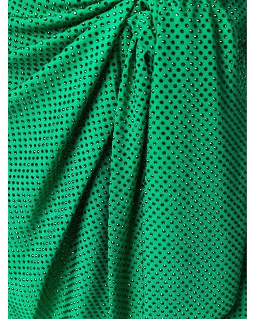 Falda midi fruncida de lunares Balmain de color Green