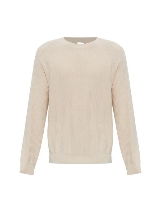 Paul Smith White Ribbed Crew-Neck Knit Sweater for men