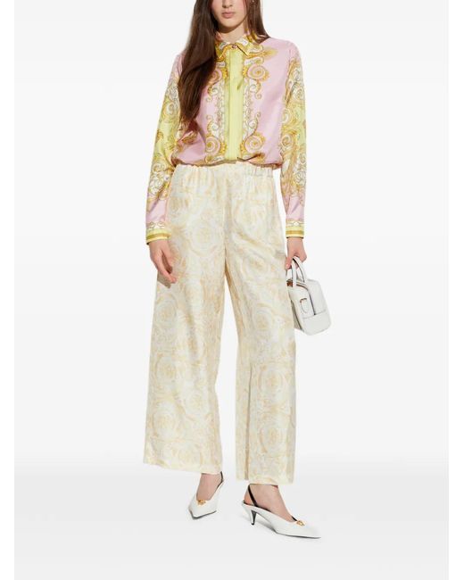 Versace Natural Floral-Patterned Trousers
