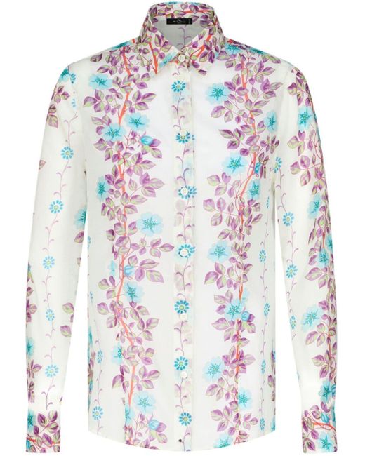 Camisa con estampado floral Etro de color White