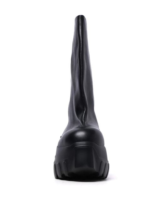 Rick Owens Black Mid-Calf Leather Boots for men