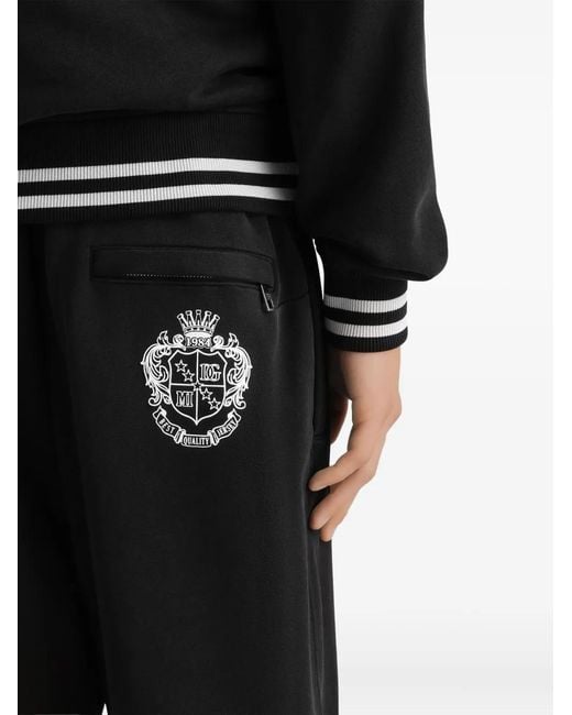 Dolce & Gabbana Black Logo-Print Track Pants for men