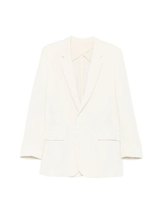 Petar Petrov White Single-Breasted Notched-Lapel Blazer
