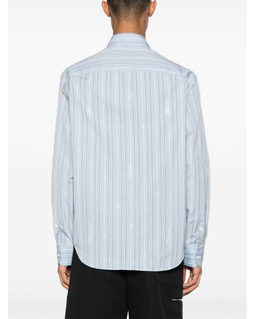 Versace Nautical Stripe Hemd aus Baumwolle in Blue für Herren