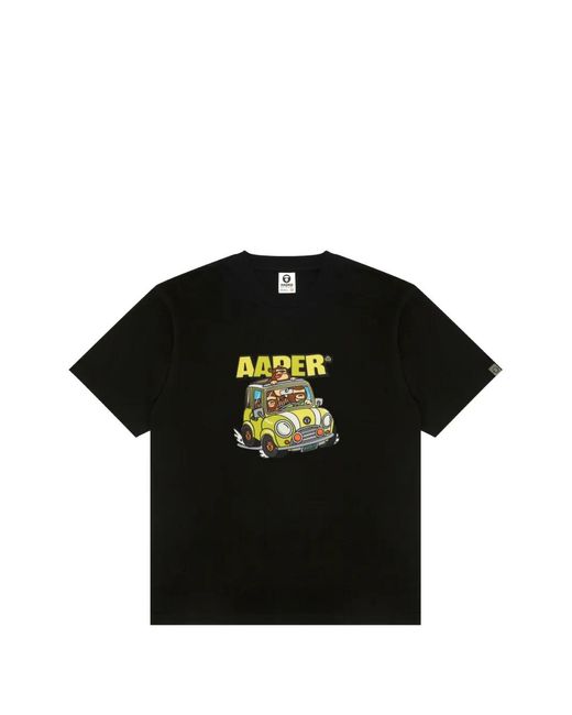 Aape By A Bathing Ape Black Graphic T-Shirt for men