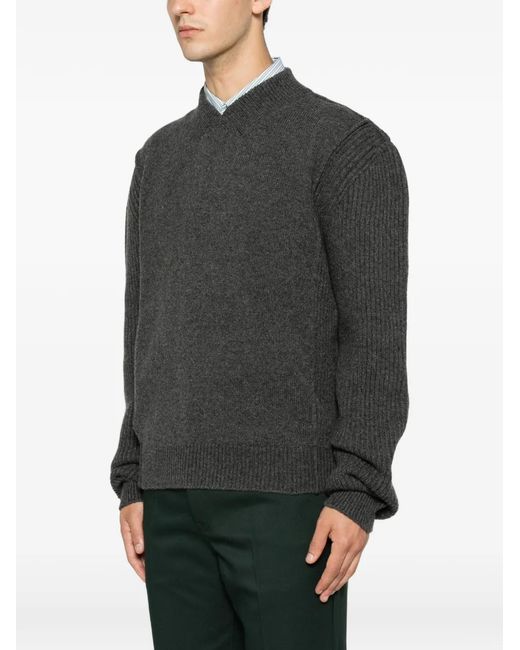 Marni Black Logo-Patch V-Neck Sweater for men