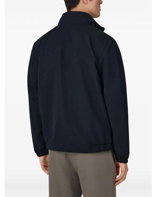 Boggi Blue Technical Fabric Bomber Jacket for men
