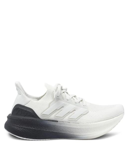 Y-3 White Ultraboost Lace-Up Sneakers
