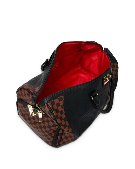 Sprayground Black Jetstream Embossed Check Holdall for men