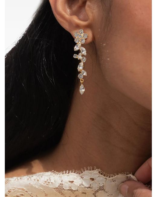 Jennifer Behr White Jasmina Crystal-Embellished Earrings