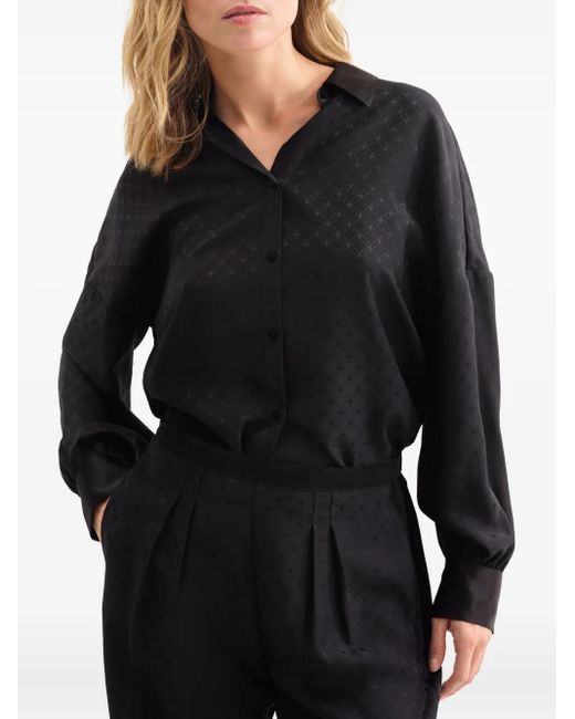 Eres Black Splendeur Geometric-Pattern Trousers