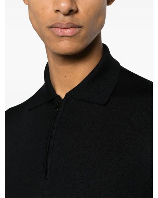 Dell'Oglio Black Half-Zip Sweater for men