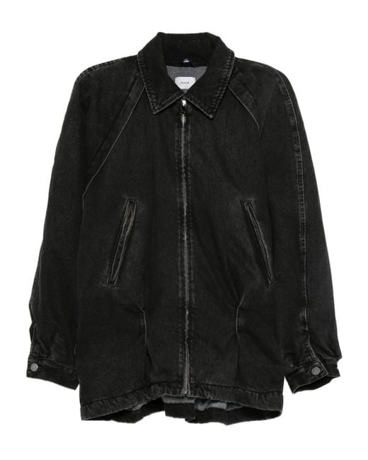 Haikure Black Zip-Front Denim Jacket