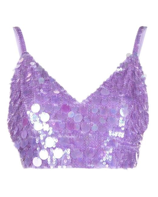 P.A.R.O.S.H. スパンコール トップ Purple