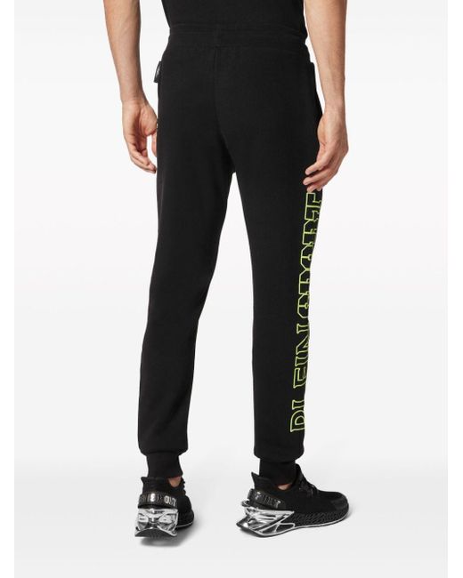 Philipp Plein Black Logo-print Drawstring-waistband Track Pants for men