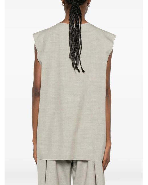 SONIA CARRASCO Gray Raw-Hem Vest