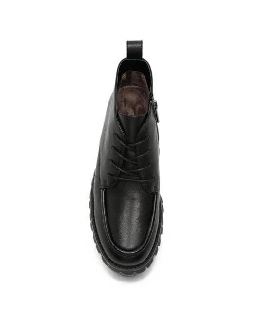 SERGIO MORETTI FIRENZE Black Lace-Up Ankle Boots