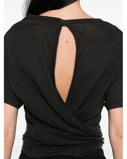 IRO Black Sorenza Open-Back T-Shirt