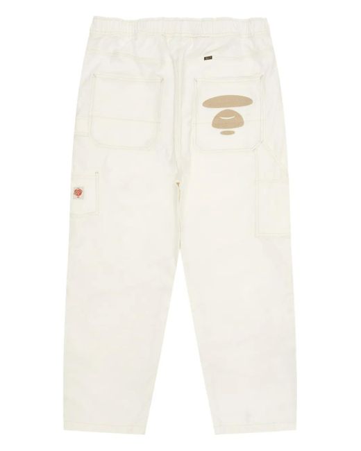 Aape By A Bathing Ape Natural Logo-Patch Trousers for men
