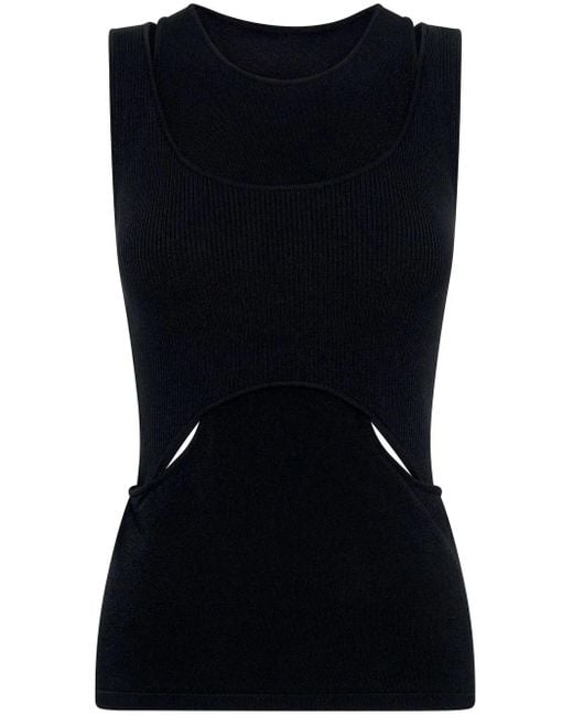 Dion Lee Blue Interlink Cut-Out Tank Top