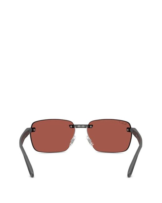 Ray-Ban Pink Rimless Rectangle-Frame Sunglasses