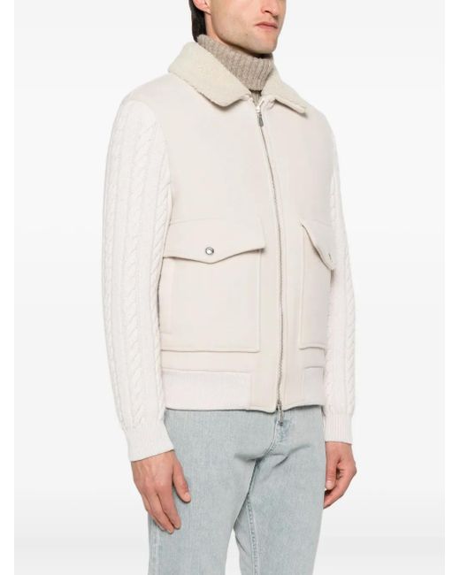 Eleventy Natural Cable-Knit Jacket for men