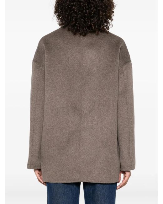 Loulou de Saison Brown Dunne Button-Fastening Wool Jacket