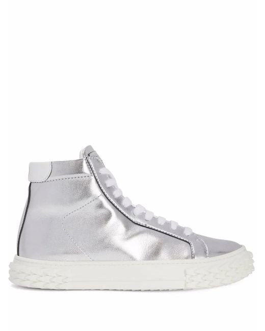 Giuseppe Zanotti White Ecoblabber Metallic High-Top Sneakers