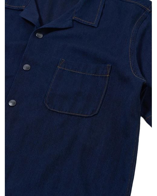 Universal Works Blue Chemise À Poche Poitrine for men