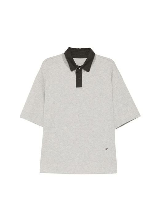 CROQUIS White Double-Collar Polo Shirt for men