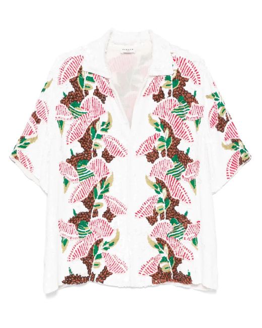 P.A.R.O.S.H. White Sequined Shirt