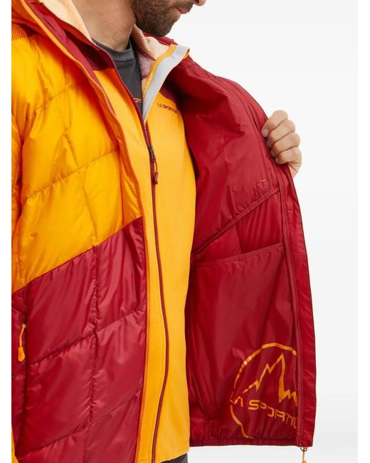 La Sportiva Yellow Hooded Quilted Jacket for men