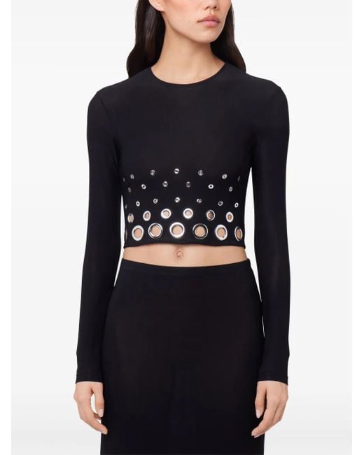 Rabanne Cropped Top Met Ringlets in het Black