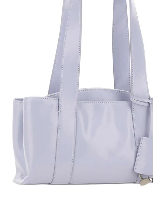 OSOI White Key Padlock Leather Shoulder Bag
