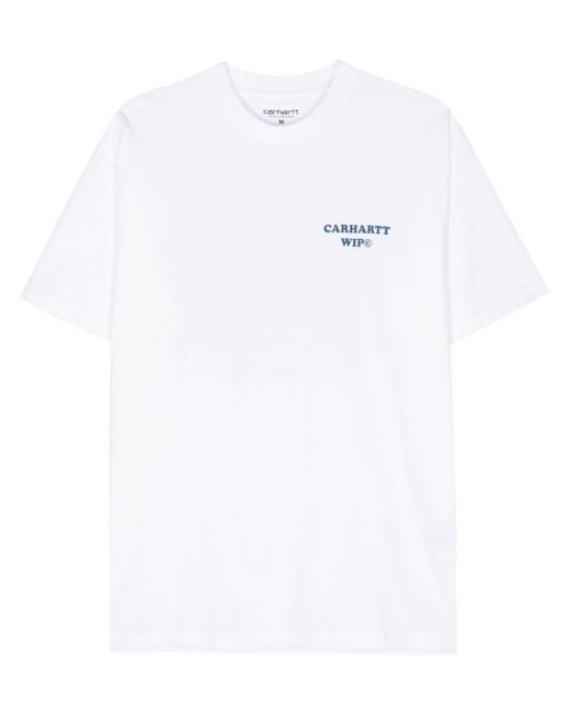 T-shirt en coton biologique à logo imprimé Carhartt pour homme en coloris White