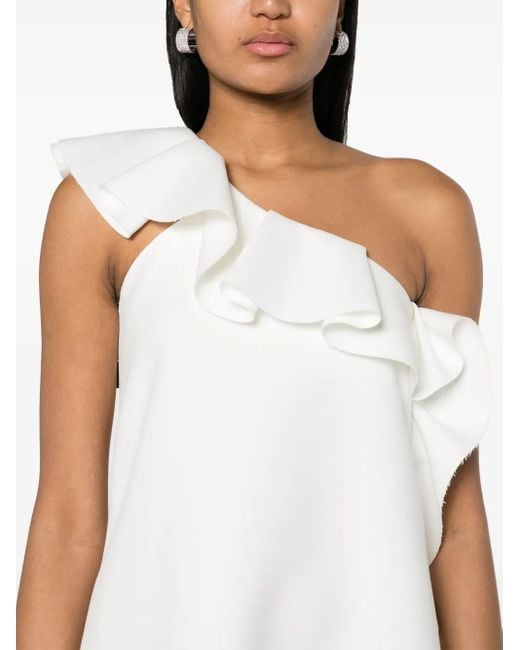 MSGM ラッフルトリム ミニドレス White