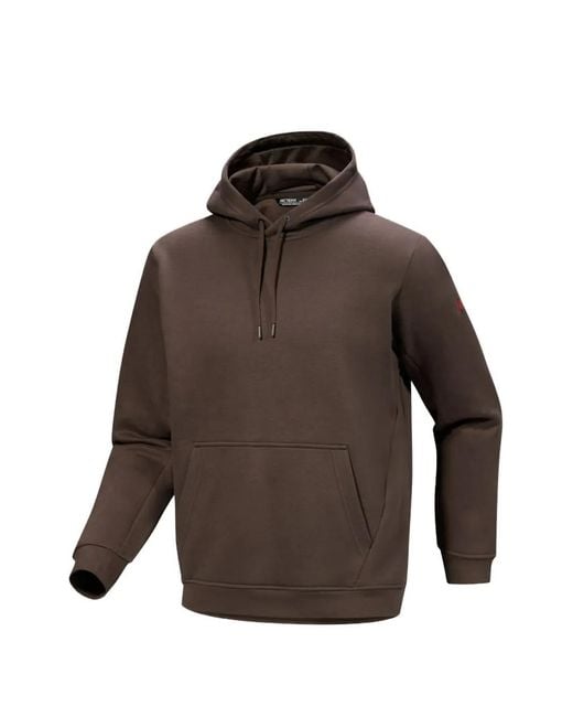 Arc'teryx Brown Emblem Hooded Pocket Hoodie for men