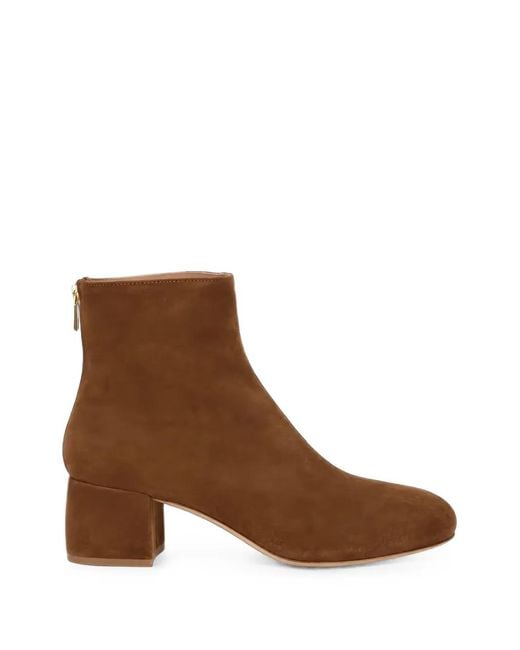 Agl Attilio Giusti Leombruni Brown Suede Block-Heel Ankle Boots