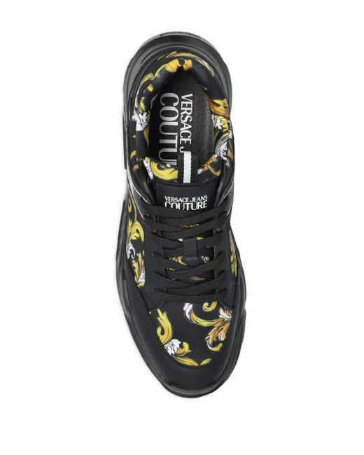 Versace Jeans Couture Black Speedtrack Sneakers for men