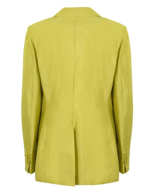 Max Mara Yellow Studio Single-Breasted Button Blazer