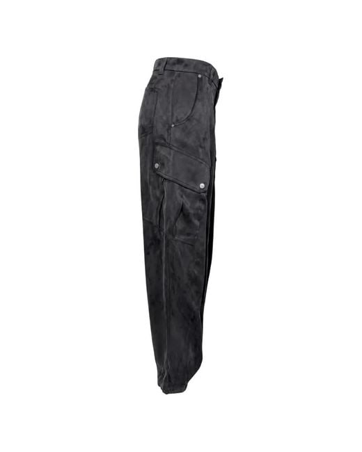 Pinko Black Washed-Effect Cargo Pants