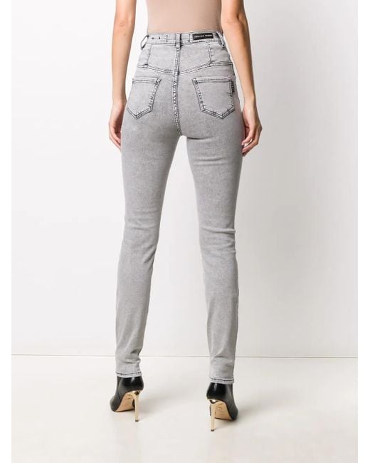 Philipp Plein Gray High-Rise Skinny Jeans